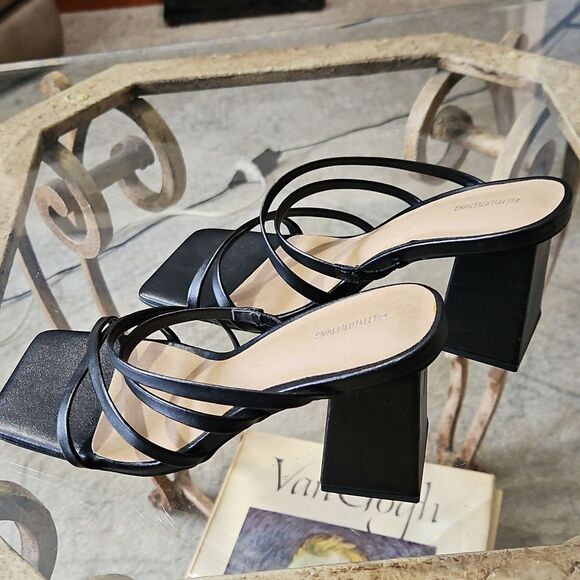 Pretty Little Thing Black Strappy Heels Size 3 - Picture 6 of 10